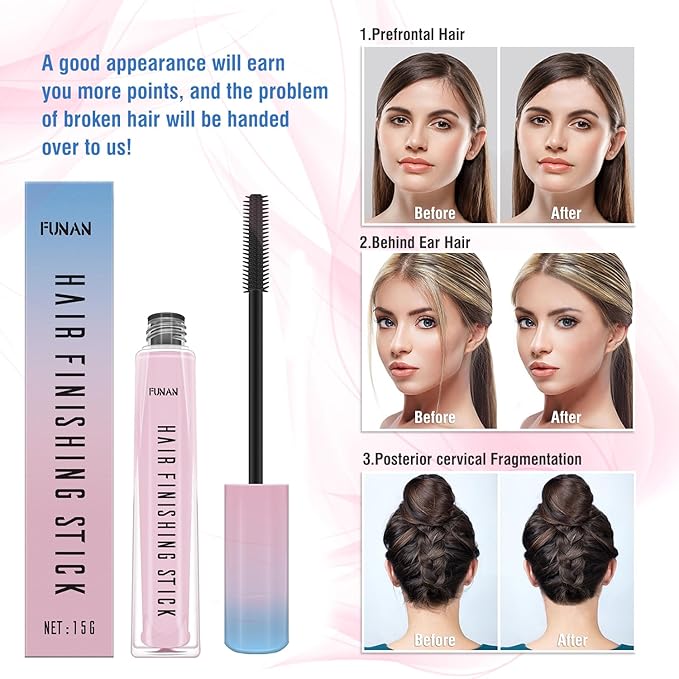 Hair Finishing Stick 2 Pack for Small Broken Hair Cream/Gel for Women Naturally Refreshing, Non-Greasy and Non-Sticky