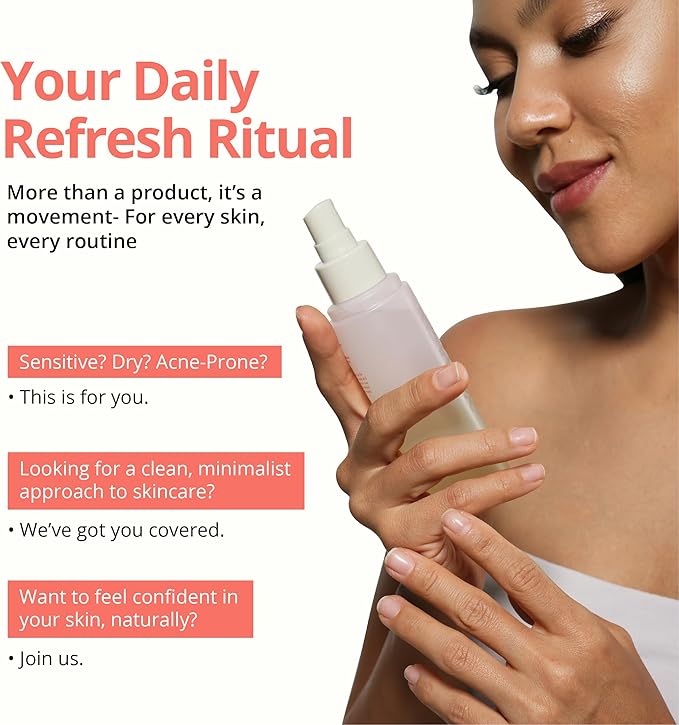 YOUZU Hypochlorous Acid Daily Refresh Spray – Gentle, pH-Balanced Cleanser & Toner – Alcohol-Free, Fragrance-Free, Vegan, Cruelty-Free – Hydrate & Soothe Sensitive Skin