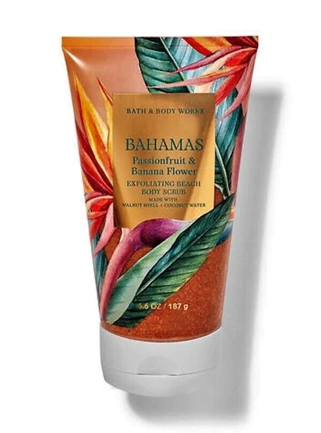 Bath and Body Works Creamy Body Scrub 8 Ounce (8 Ounce (Pack of 1), Bahamas Passionfruit & Banana Flower)