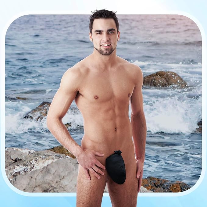 2 Pcs Men's Tanning Pouch Sun Protection, Tanning Cover for Men(Blue and Black)