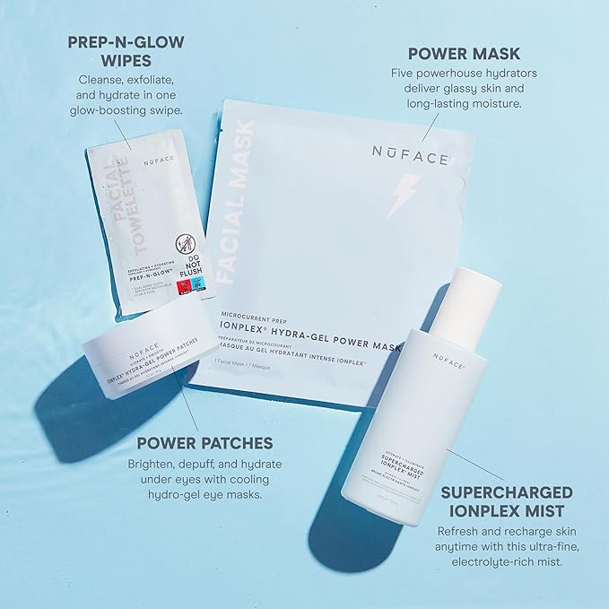 NuFACE Supercharged IonPlex Facial Mist - 3-in-1 Ultra-Fine Hydrating Face Mist & Pore Minimizer with Hyaluronic Acid + IonPlex Technology to Lock in Moisture and Enhance Microcurrent Treatment (5 oz)