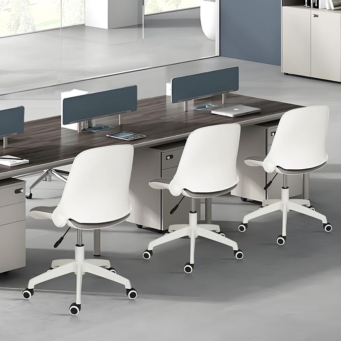 CLATINA Office Foldable Desk Chair with Wheels Adjustable Swivel Rolling Task Chair for Home Offiice Computer 2 Pack