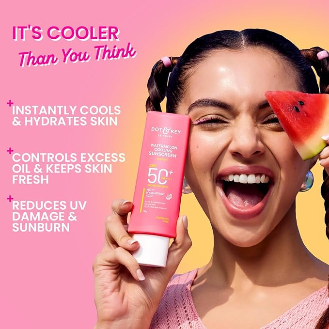 D & K Watermelon Cooling Sunscreen with SPF50+ PA++, UV Protection, 80g