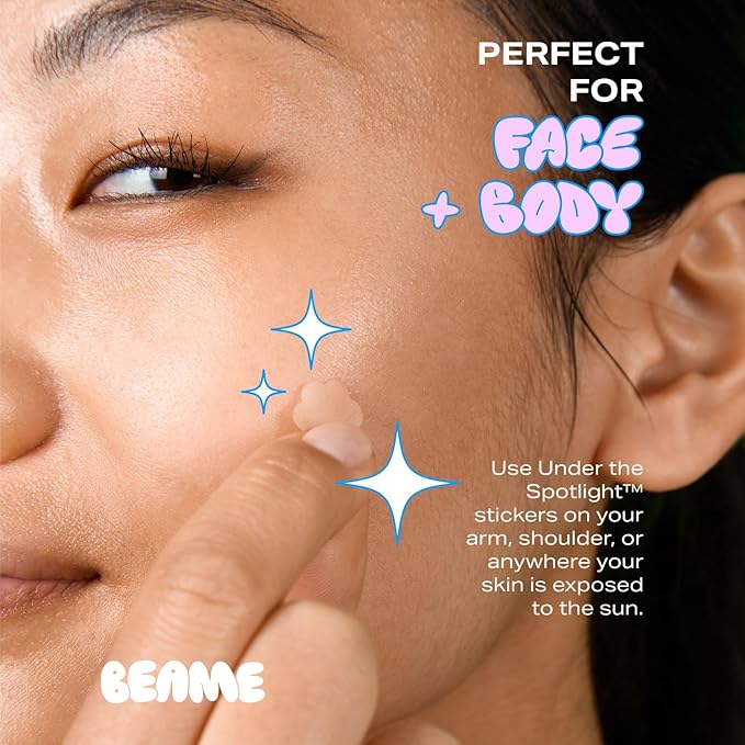 Under The Spotlight™ UV Detection Stickers - Sun Smart Tech That Shows When To Reapply - SPF & UV-Sensing - Water-Resistant & Skin-Safe - Vegan & Cruelty-Free - 36 Stickers, 12mm