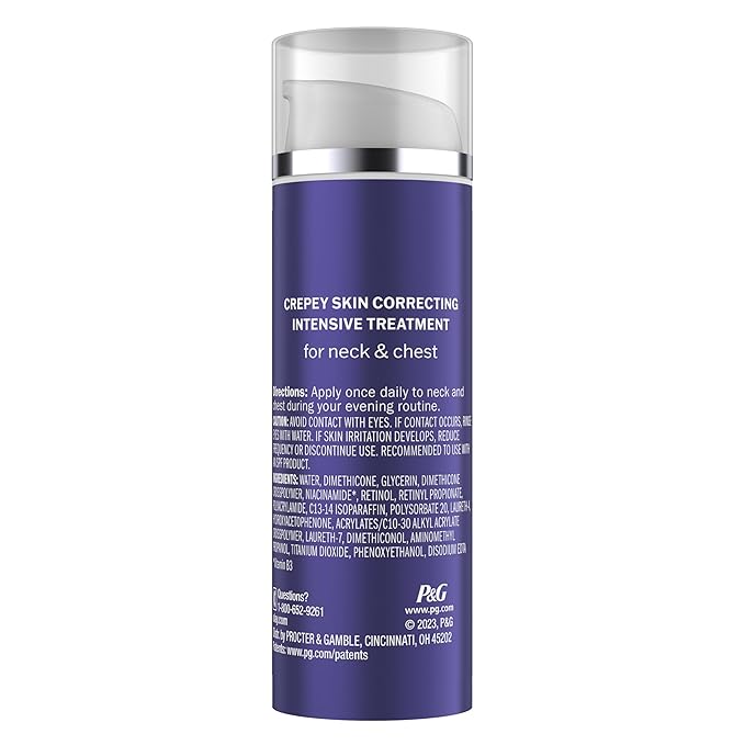 Olay Treatment Cream Intensive Crepey Skin Correcting for Neck & Chest with Retinol24,Vitamin B3 Complex,Deeply Hydrates,Renews & Smoothes Skin,1.7 fl oz,(Pack of 2)