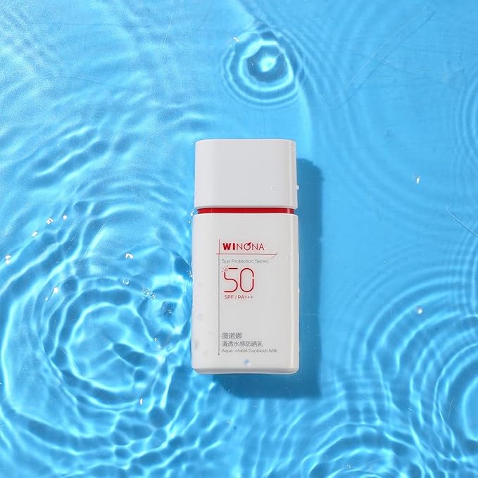 WINONA Sunblock Milk SPF 50+++, Alcohol-Free Face Sunscreen for Sensitive Skin, Lightweight & Non-Greasy, Waterproof Sun Protection, 1.76oz