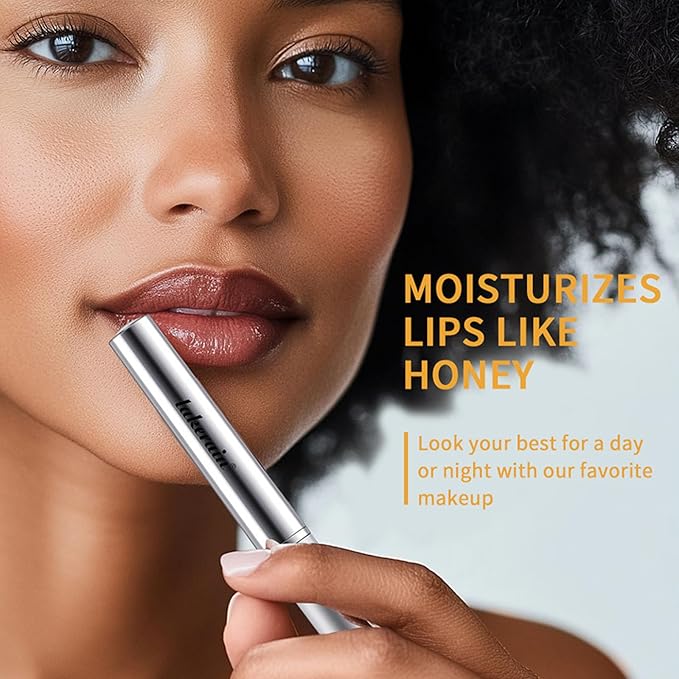 Honey Black Lip Balm Hydrating Sheer Lipstick,Pink Honey Lipstick for Women,Natural Glossy Lips Balm,Nourishing and Hydrating Lip Gloss for All Skin Tones(Black+Pink Honey Blam)