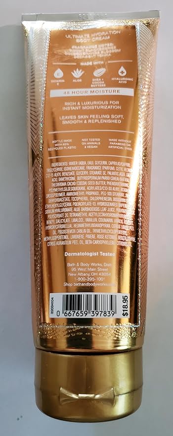 Bath & Body Works Touch of Gold Ultimate Hydration Body Cream 8 Ounces Pack of 2