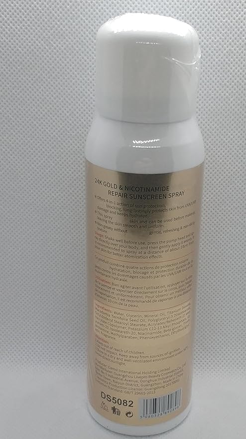 DISAAR BEAUTY Sunscreen Spray SPF60 24K Gold Nicotinamide Sunblock Spray Face Sun Protect Anti-Aging Facial Body Care 160ml 5.41fl.oz