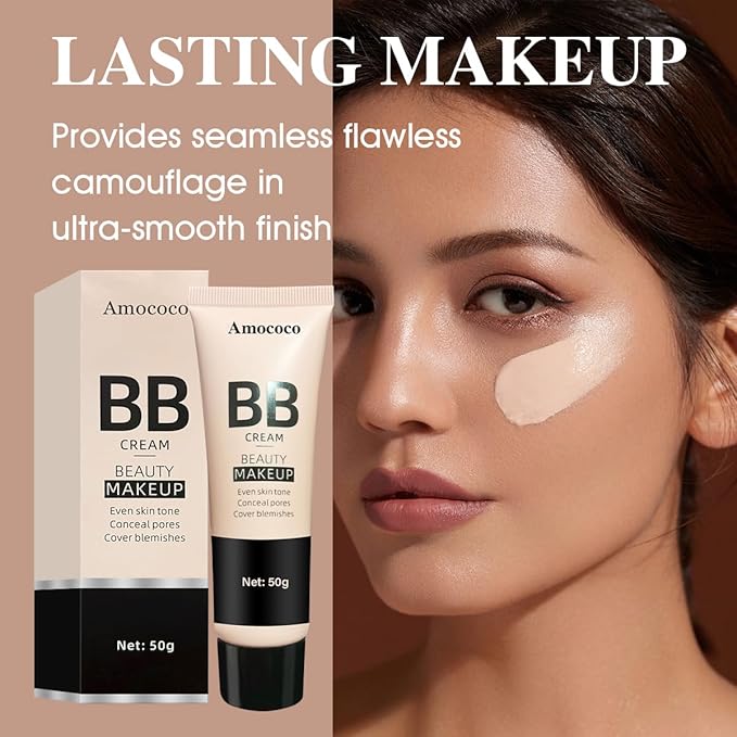 BB Cream, Long-Lasting Natural Beauty Makeup, 50g, 18-Hour Wear, Even Skin Tone & Pore Concealing (Natural)