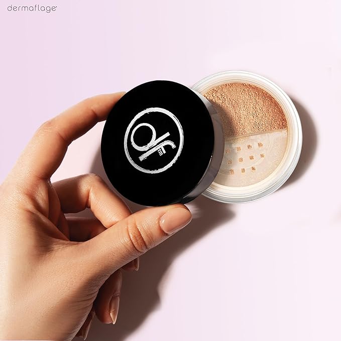 Dermaflage Mineral Powder Foundation - Full Coverage, Talc-Free & Lasting Matte Finish - Natural Ingredients with Antioxidants - Safe for Sensitive Skin & Made in USA - Bronze Medium