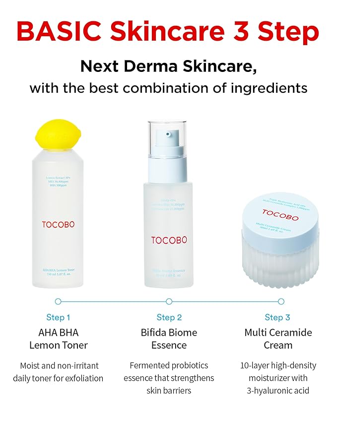 TOCOBO AHA BHA Lemon Facial Toner 5.07 fl oz / 150 ml | Vitamin C and Lemon Extract, AHA, BHA, Calming and Soothing Moisturizer | Natural Ingredients, Vegan Toner, Cruelty Free