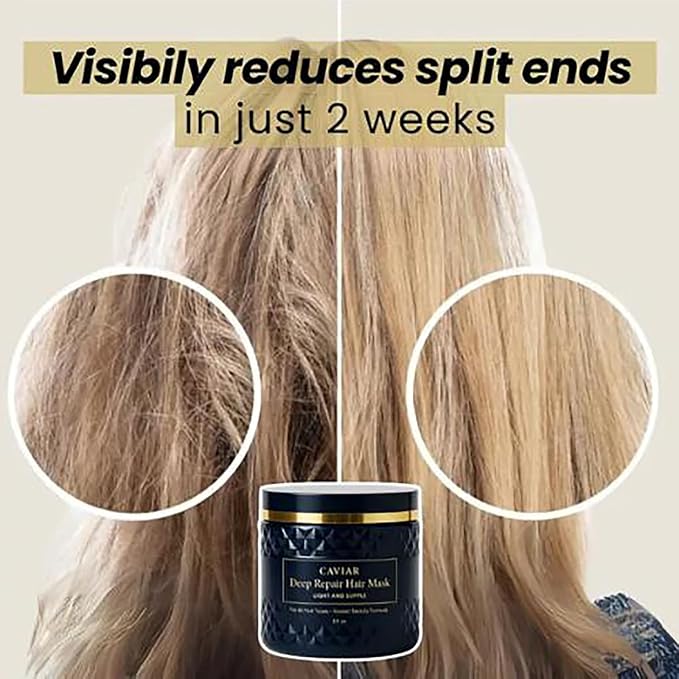 Korean Caviar Hair Mask - Deep Repair (16.9 Fl.Oz / 500ml) Moisture Treatment Hair Masque Hair Mask for Dry Damaged Hair and Growth, Damaged Hair Rescue, Healthy, Shiny Hair in Just 3 Minutes (3 jars)