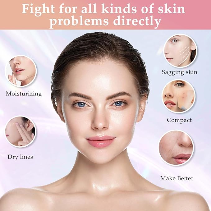 Red-Light-Therapy-for-Face and Neck Massager,7 Colors Womens Skin Rejuvenation Lifting Facial Massager Tool for Toning,Glow Boost (Black)
