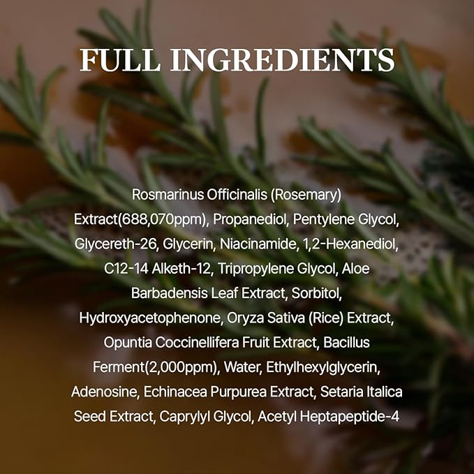 starlike Rosemary 68 Skin Biome Essence for Face | 3.38 Fl Oz | Antioxidant Micro-Bubble Toner | Calming & Soothing for Dull Skin | Niacinamide & Peptides | 68% Rosemary Extract | Korean Skincare
