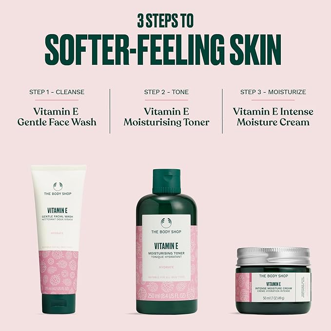 The Body Shop Vitamin E Intense Moisturizer, For Dry Skin, with Hyaluronic Acid, 72Hr Hydration, Vegan, 1.7 Oz