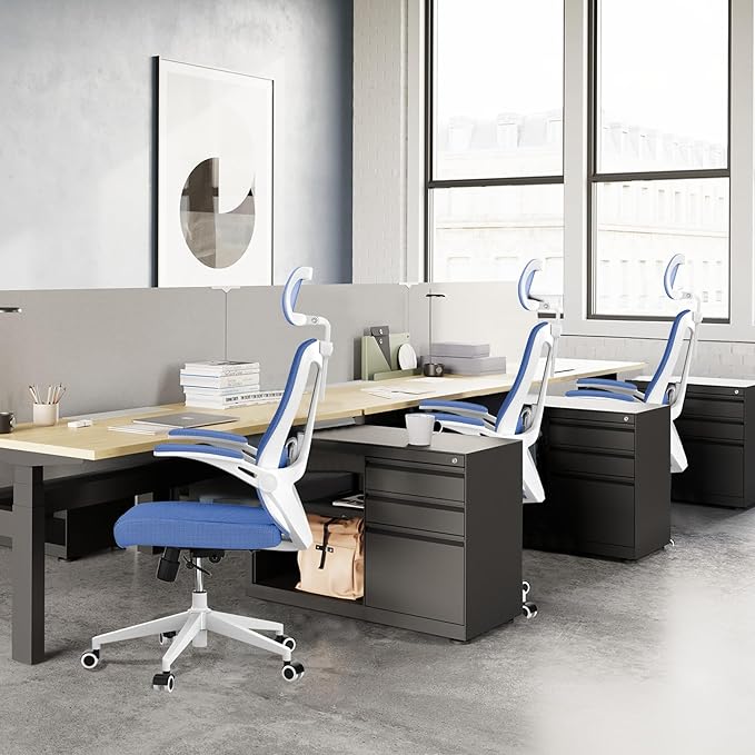 Ergonomic Office Chair Desk Chair - Mesh Computer Chair with 360° Swivel Wheels, Adjustable 90-130° Recline & Lumbar Support for Home Office, Supports up to 350lbs