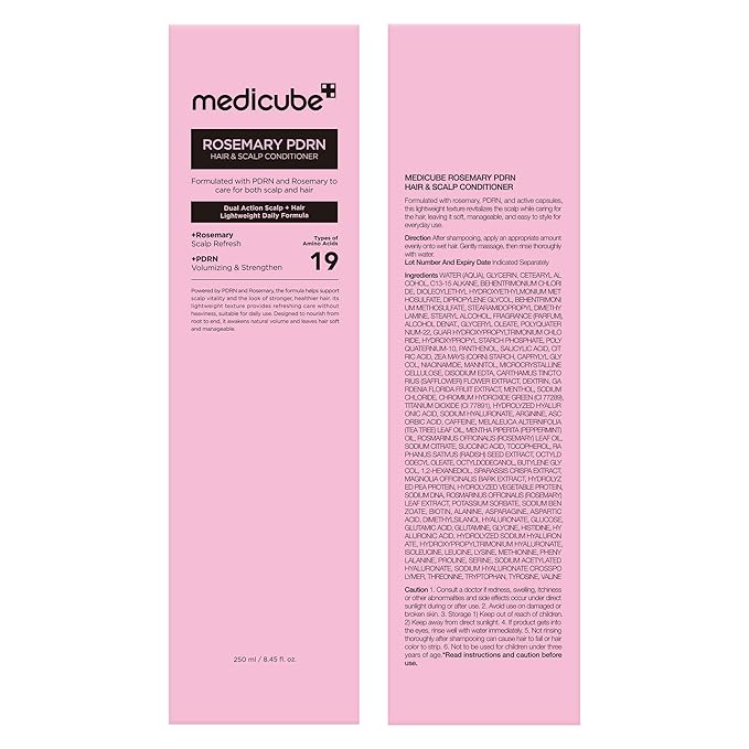 medicube Rosemary PDRN Scalp to Strand Nourishing Conditioner | Lightweight Yet Effective Care for Dry, Fine, Weak-Looking Hair | Amino Acid for Strength & Softness | Korean Hair Care, 8.45 fl.oz