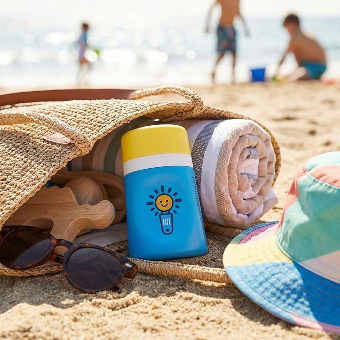 Sunscreen Applicator With Broad Spectrum SPF 50+ Sunscreen UVA/UVB Protection, Water-Resistant 5oz - Kids, Adults & Families, Refillable Roll on Sponge Spill Easy Application, Paraben Dye & Tear Free