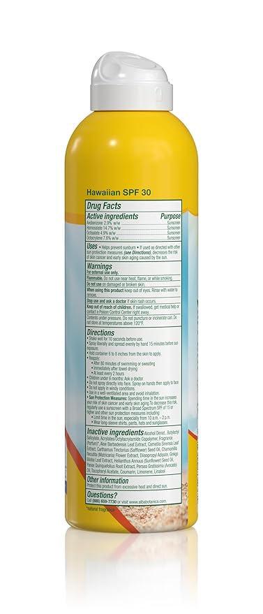 Alba Botanica Hawaiian Coconut,SPF 30 Sunscreen Spray, 6 Fl Oz