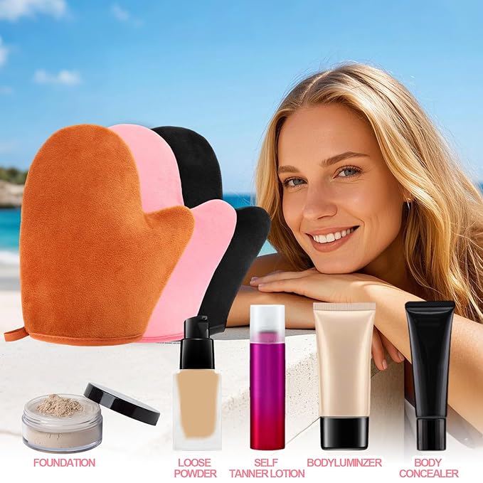 Sunscreen Applicator for Kids,6PCS Reusability Suns Creen Glove Applicator,Sunscreen Mitt Sunblock Lotion Applicator,Beach Vacation Essentials for Adults,Summer Beach Day Accessories Must Haves