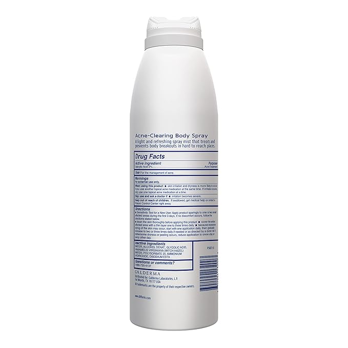Differin Acne Body Spray, Acne Treatment with Salicylic Acid by the makers of Differin Gel, 360 Formula for Back Acne, Chest and Shoulders, 6 oz