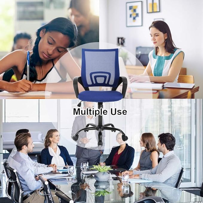 Ergonomic Office Desk Mesh Computer Chair - Modern Executive Adjustable Task Rolling Swivel Seat With Back Support for Women, Men (2 Pack)