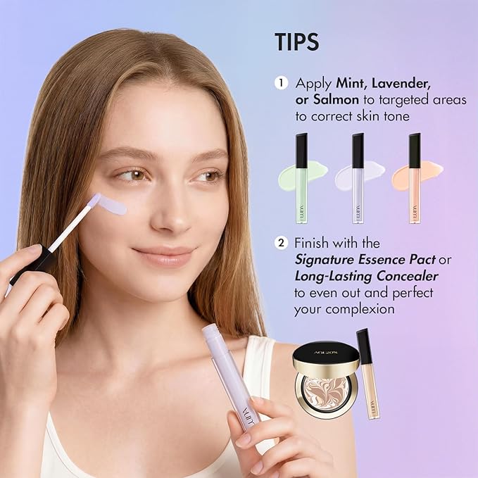 LUNA Long Lasting Corrector 01 Mint Green, Color Corrector, Redness & Flushed Skin, Lightweight, Natural Coverage, Ideal for Fair to Light Skin, 0.22oz