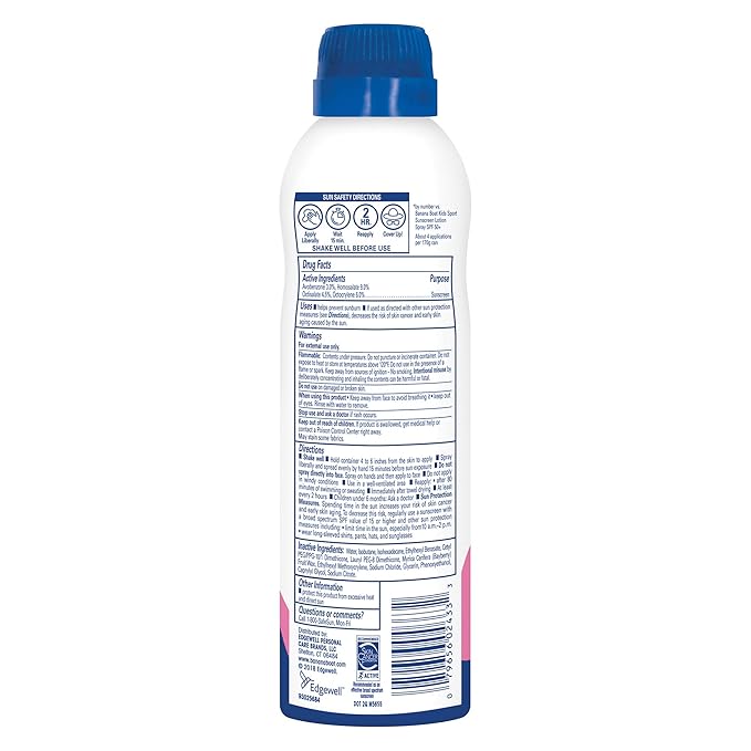 Banana Boat Baby Mineral Enriched Sunscreen, Won't Run Into Eyes, Broad Spectrum Sunscreen Lotion Spray, SPF 50, 6oz. (Pack of 2)