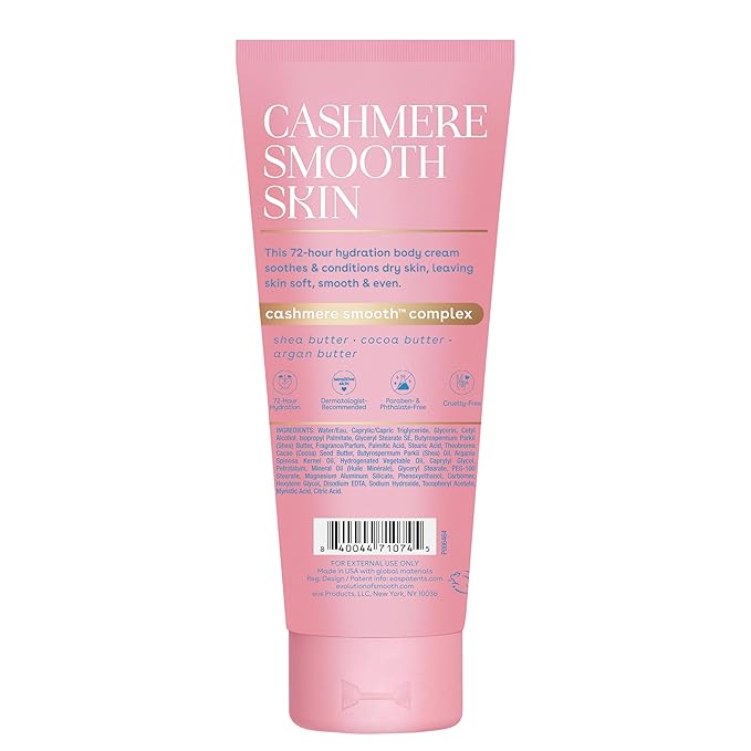 eos Cashmere Skin Collection Post-Shave Smooth Body Cream- Vanilla Cashmere,72-Hour Hydration,Nourishing,Body Care,Shea Butter,7 fl oz,(Pack of 2)