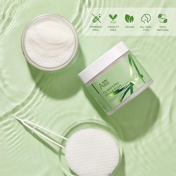 ANAI RUI Clarifying Toner Pads for Face, Face Exfoliating Pad, Balance Skin's PH, Smooths and Refines Skin,with Azelaic Acid &Salicylic Acid 50 Pads