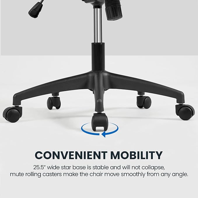 Yaheetech Ergonomic Office Chair, High Back Desk Chair with Headrest and Flip-up Armrest Lumbar Support for Home Office Meeting Room Study, Black