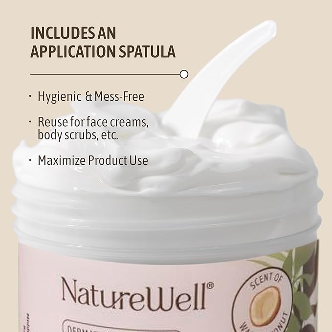 NATURE WELL Coconut Oil Moisturizing Cream for Dry Skin – Deep Hydration Lotion for Face, Body & Hands, Spa Quality Skincare, Softens & Smooths, Non-Greasy, Fast Absorbing, Vitamins A C E, 16 Oz