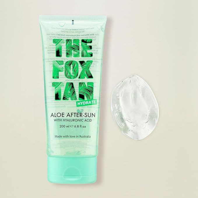 The Fox Tan Aloe After-Sun Gel, Cooling, Soothing & Hydrating for Sunburnt & Dry Skin, Promotes Long-Lasting Tans, Vegan & Cruelty-Free, 200mL