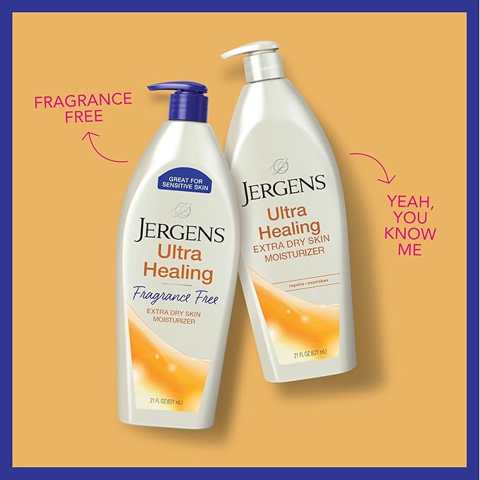 Jergens Ultra Healing Dry Skin Lotion,Hand and Body Moisturizer for Quick Absorption into Extra Dry Skin with Hydralucence Blend,Vitamins C,E and B5,White,21 oz,(Pack of 2)