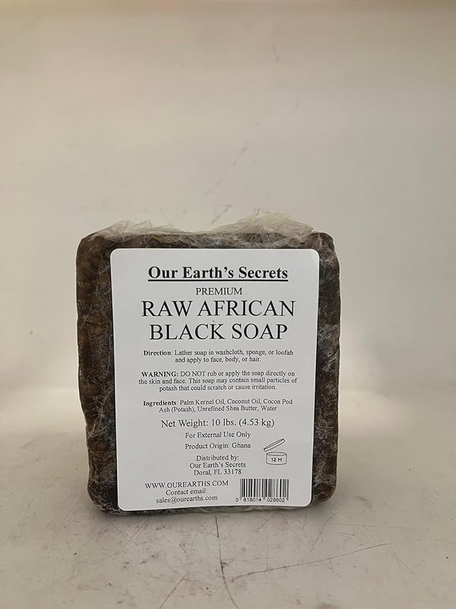 Our Earth's Secrets - Premium Raw African Black Soap - 10 Lbs