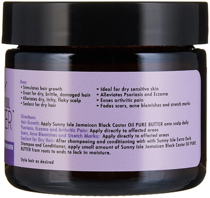 Sunny Isle Jamaican Black Castor Oil Pure Butter - Lavender, Natural, Organic - 2 oz
