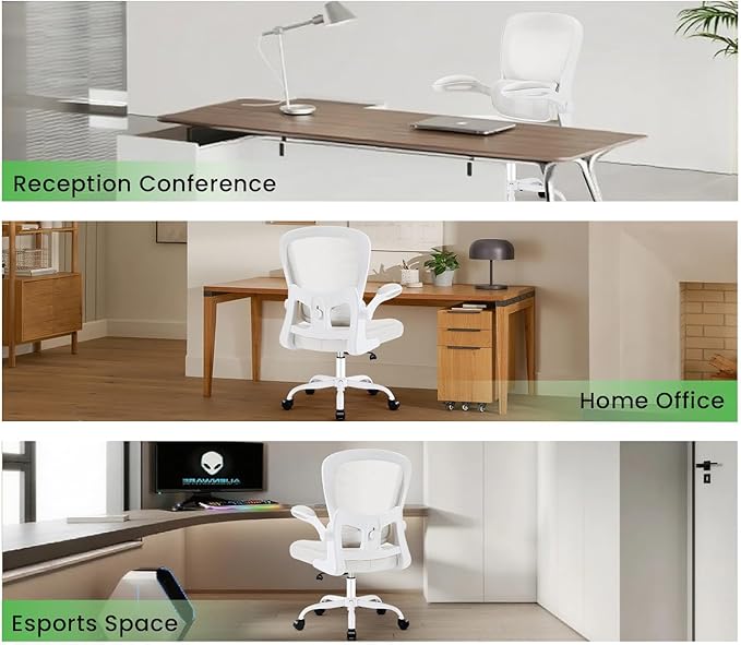 AreShark Office Chair Ergonomic Desk Chairs with Adjustable Lumbar Support, High Back Breathable Mesh Chair with Wheels& Flip-up Armrests,Rolling Swivel Comfy Task Computer Chair for Home Work Gaming