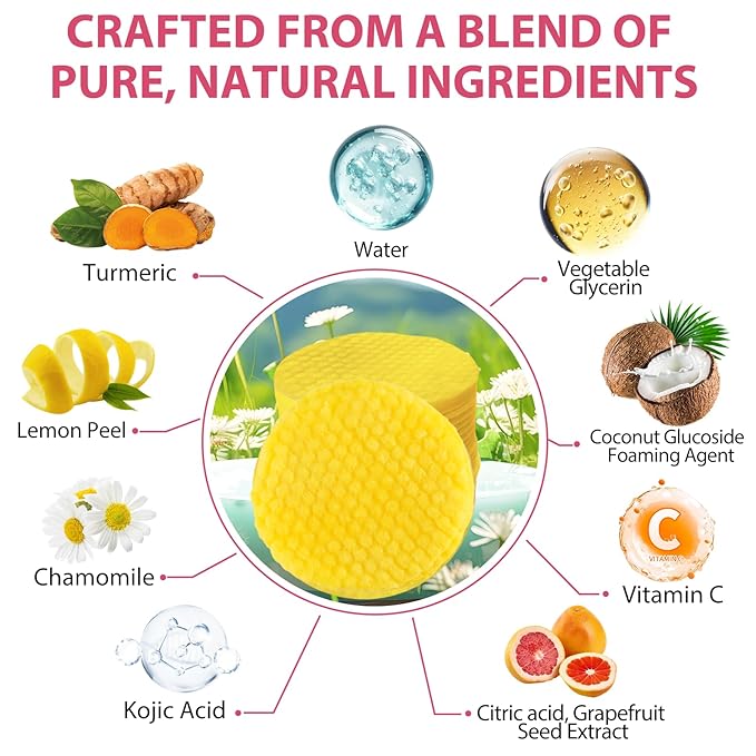 Turmeric Cleansing Pads,Kojic Acid Pads The Body's Skin, Helps Balance Skin Oil and Water 40 PCS