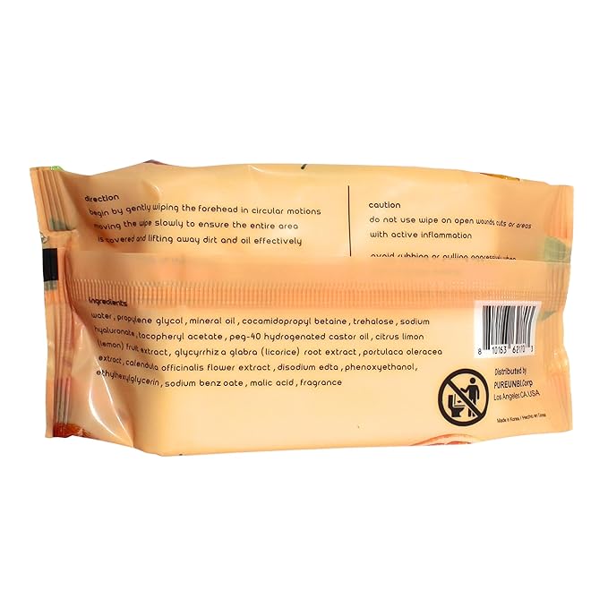 PB & JAY Cleancare Cleansing Wipes – 30 Count – Makeup Remover for Revitalized, Even-Looking Skin – Hydrating Korean Face Wipes for Sensitive Skin (Vitamin C)