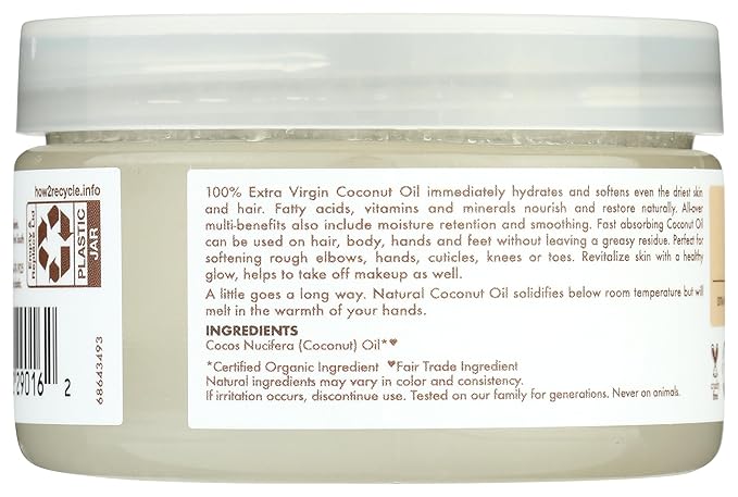 SheaMoisture 100% Extra Virgin Coconut Oil for Trial & Travel Nourishing for All Hair & Skin Types 3.2 oz