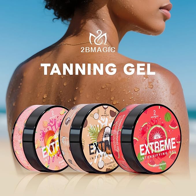 Intensive Tanning Gel,Dark Tan Accelerator Gel for Outdoor Sun & Tanning Beds (pink)