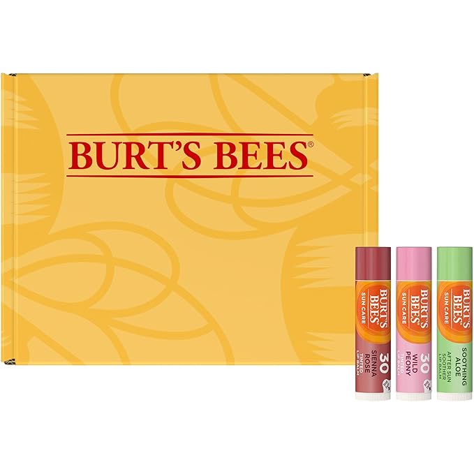 Burt's Bees Easter Basket Stuffers, Lip Balm, Pink Grapefruit, Mango, Coconut & Pear, and Pomegranate Pack, Lip Moisturizer With Beeswax, Natural Origin Conditioning Treatment, 4 Tubes, 0.15 oz.