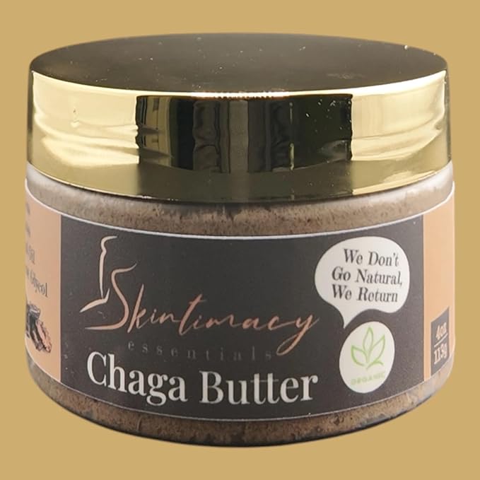 High FrequencTea Organic Chaga Butter with Shea and Cocoa Butter, Natural Skin Care, 4oz and 8oz (4oz)