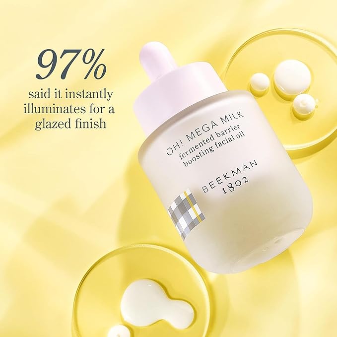 Beekman 1802 Milk Shake Hydrating Toner & Face Mist (2 fl oz) + Oh! Mega Milky Oil Facial Oil (0.5 fl oz) – Hydrating Skincare Safe for Sensitive Skin – Cruelty Free – Packaging May Vary