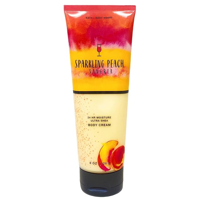 Bath & Body Works Sparkling Peach Sangria 2 Piece Set - Fragrance Mist and Body Cream - Full Size