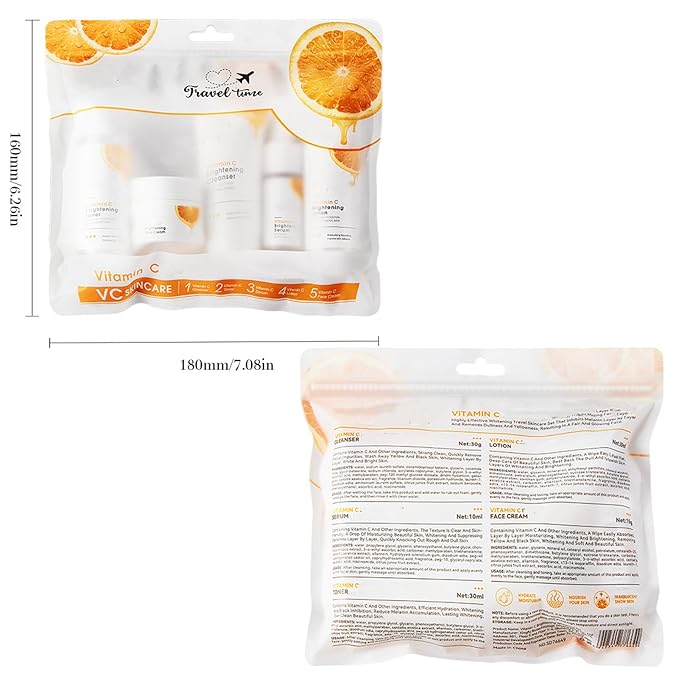 Skin Care Set Travel Kit for Women and Teenage Girls, 5 Piece Travel Size Skincare Gifts With Face Cleanser, Toner, Lotion, Serum, Face Cream, Hydrating Travel Size Skincare Set For Men
