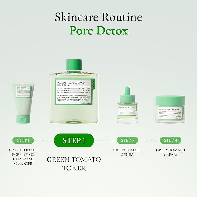 FULLY Green Tomato Toner, Pore Tightening with 95% Green Tomato Extract and VIT C, Skin Soothing and Hydrating, Fragrance Free, Vegan & Dermatologically Tested, 8.45 fl.oz