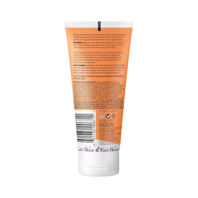 Marc Anthony Hair Thickening Styling Cream for Thin&Flat Hair,Instantly Thick-Volumizing-Hair Cream with Biotin,Lightweight Hold for Thicker Fuller-Hair-Sulfate-Free Haircare Products,(Pack of 6)