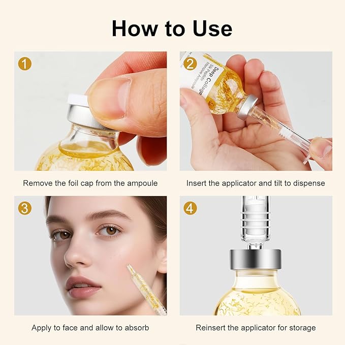 Silk peptide serum for face Deep Collagen Silk Peptide Intensive Lifting Serum ampoule,korean skin care Anti Aging Serum for Face Tightening, Smoothing, Hydrating,1.69 fl oz